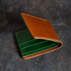 Cartera de cuero plegable, billetera de grano completo para hombres, regalo para esposos, regalo de cumpleaños para hombres