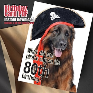 Lustige Karte zum 80. Geburtstag, Sofort-Download, PDF-Karte, Alles Gute zum Geburtstagskarte, Karte für Achtzigjährigen, Karte zum 80. Geburtstag