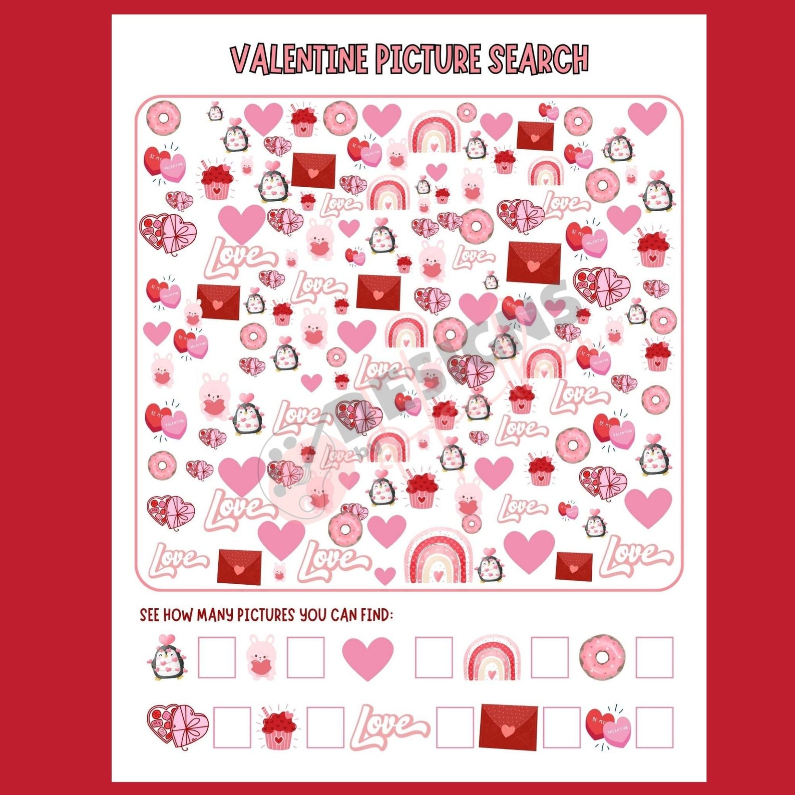 Valentine Activity Pages, Valentines Day Activity Pages, V-day ...