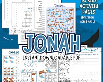 Jonah and the Whale Kids Activity Pages (Digital Download)