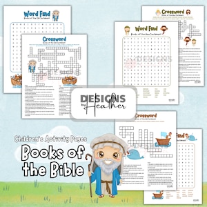 Books of the Bible Children’s Printables, Learn Books of the Bible, Books of the Bible Games Instant Download, Books of the Bible Craft