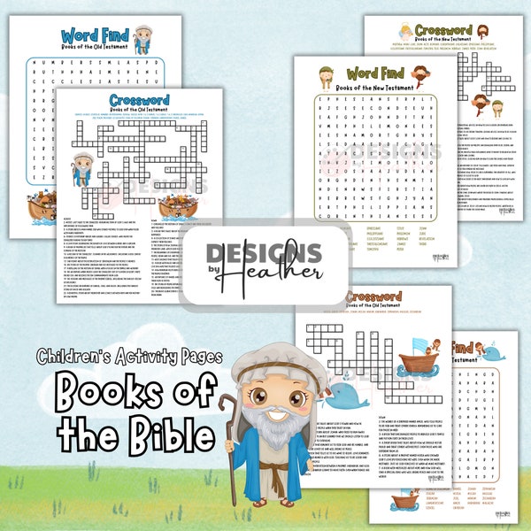 Hojas de actividades de los Libros de la Biblia, imprimibles para niños (descarga digital)