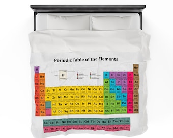 Periodic Table of Elements Blanket, Plush, cozy velveteen throw for science teachers, teacher appreciation week gift, Chemistry quilt