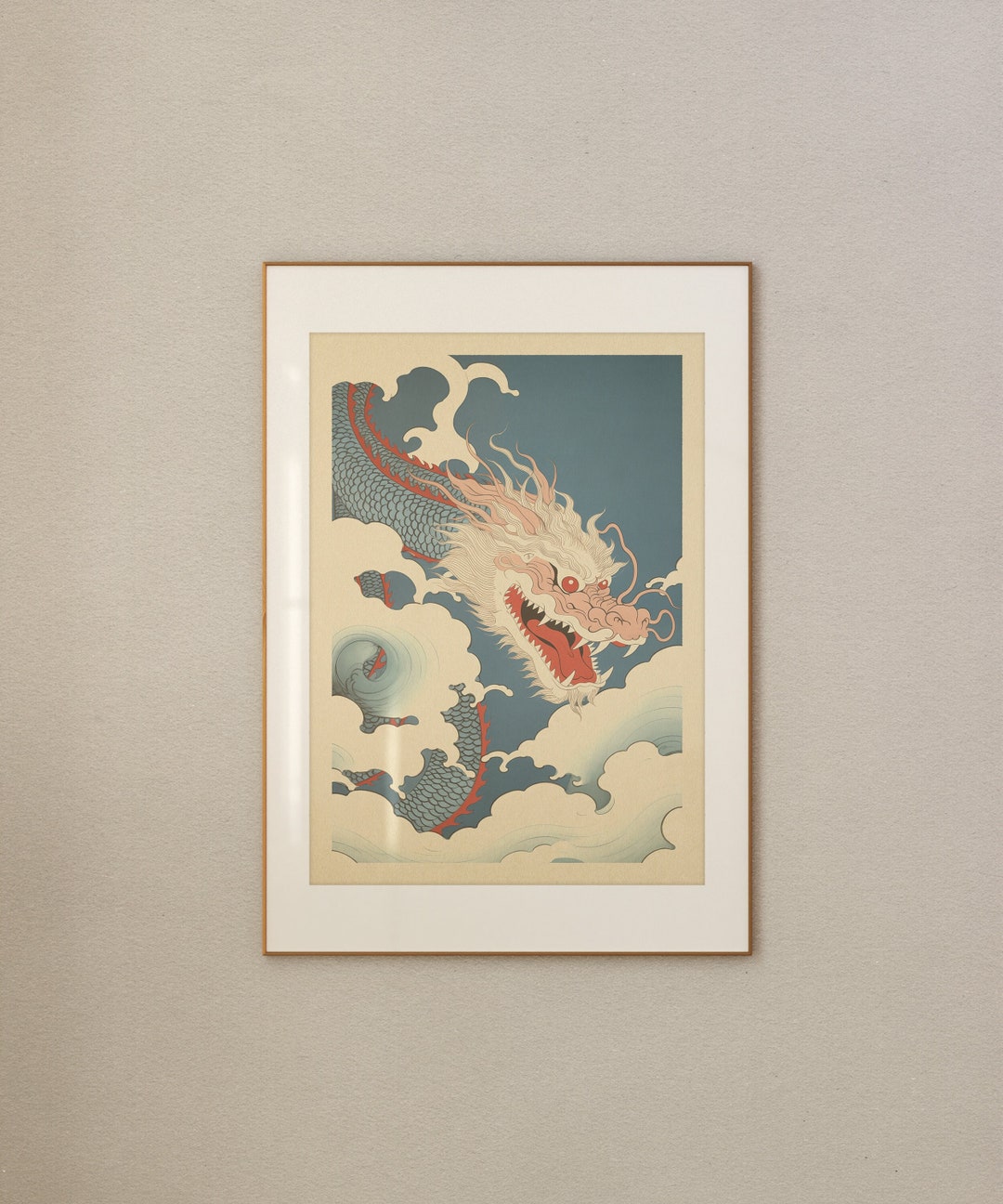 Vintage Dragon Print | Ukiyo-e Illustration | Japanese Dragon Wall Art ...