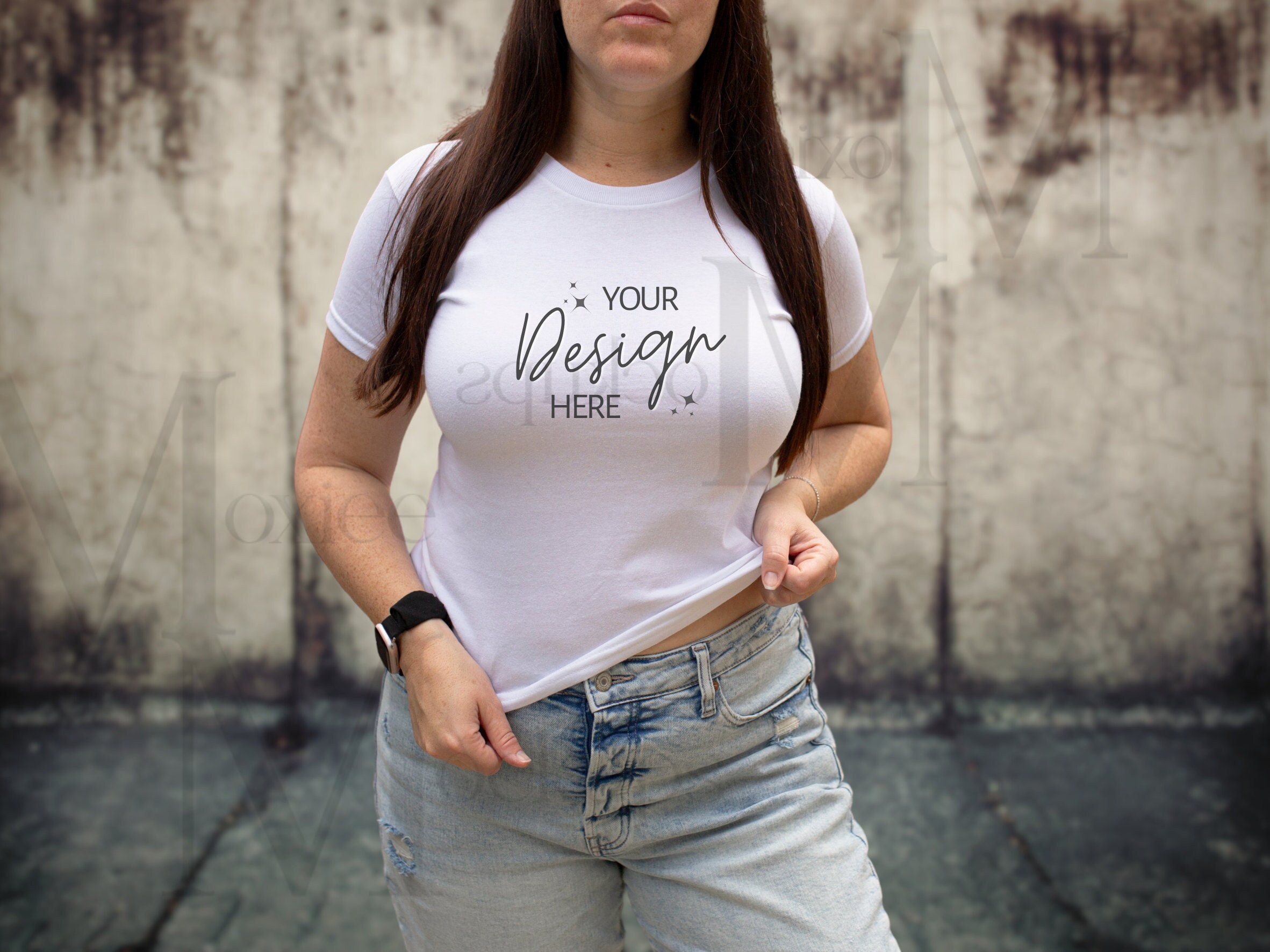 Crop Top Mockup, White, Gildan 5000b,y2k Baby Tee Womens