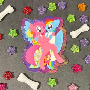 Cupcakes Rainbow factory Creepypasta Grimdark MLP My Little Pony Pinkie Rainbowdash pegatina de vinilo de 3"