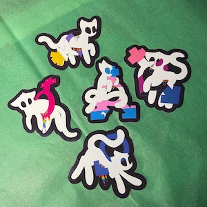 We All Bleed The Same Pride Cats vinylsticker van 3 inch