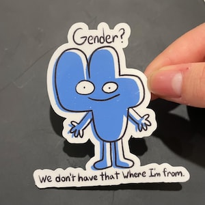 BFB Four Gender Funny 3”  Vinyl Sticker Battle For Dream Island Object Show