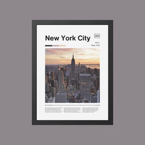 New York City Poster - Moderne Wandkunst für Reiseliebhaber, Drucke im Vintage-Stil, Wohndeko, Geschenkidee, NYC Dekor