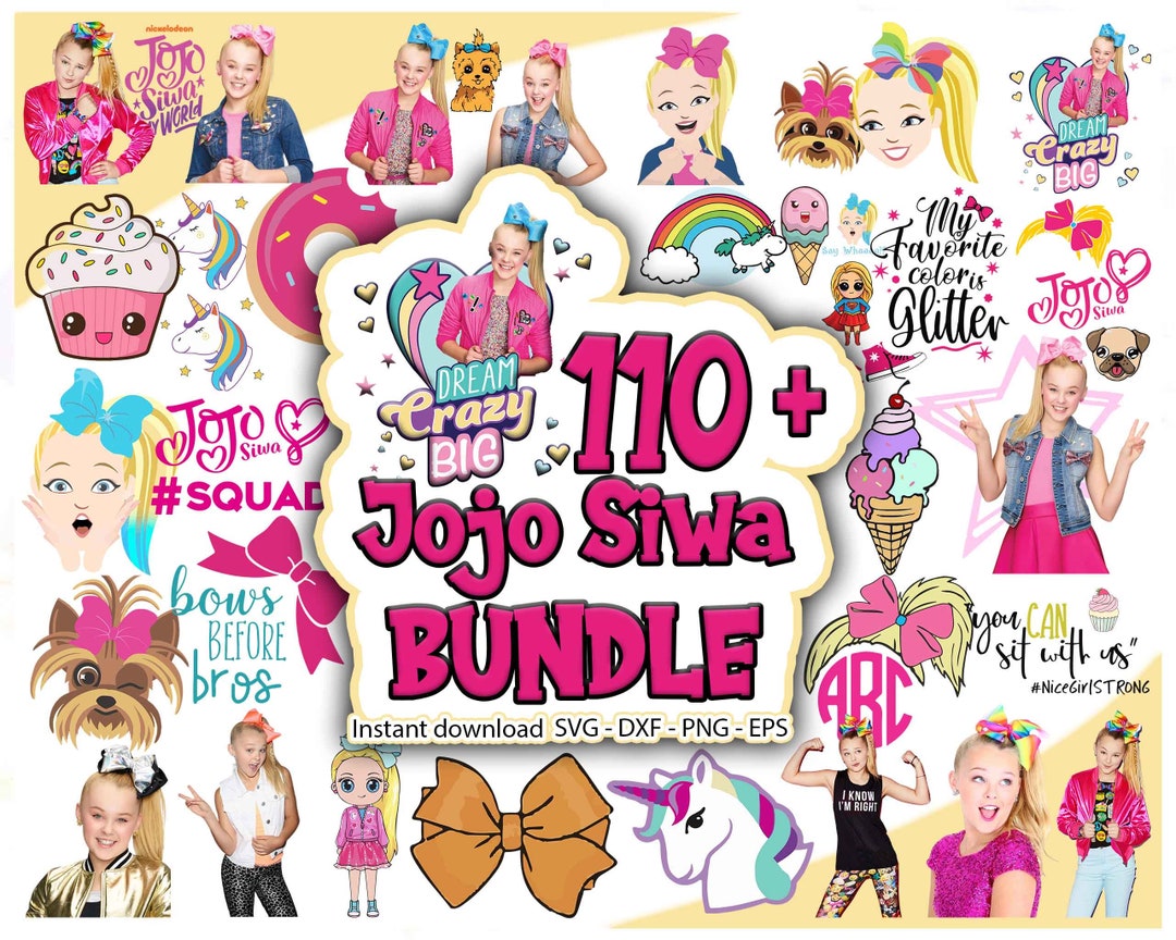Jojo Siwa Bundle SVG, Jojo Siwa Vector, Jojo Siwa Silhouette, Jojo Siwa