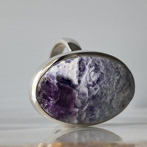 Fluorite silver ring, 8 size