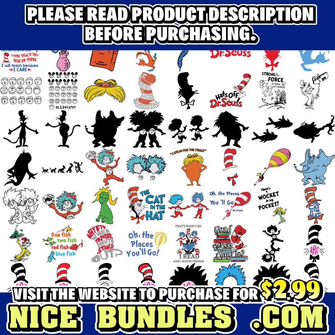 Dr Seuss Hat SVG Green Eggs and Ham Svg Dr Seuss Svg Mega Bundle Cat in ...