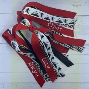Custom Hair Streamer with Embroidery - Choose Your Sport and Colors and Personalize, Hair Tie for Softball, Volleyball, Soccer, Basketball