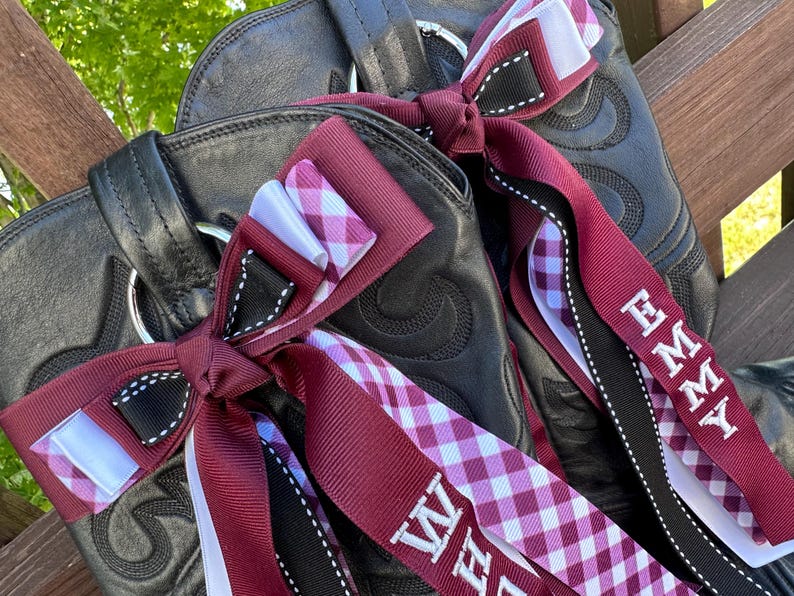 Gameday Boot Bows, Embroidered Ribbons, Custom Boot Ribbons, Spirit ...