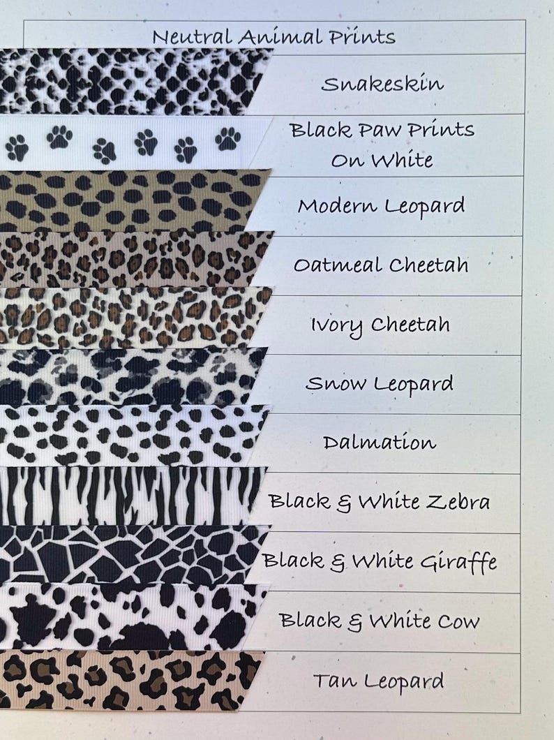 May include: A selection of neutral animal print designs, including snakeskin, paw prints, leopard, cheetah, zebra, giraffe, and cow patterns. The text "Neutral Animal Prints" is displayed at the top of the image.