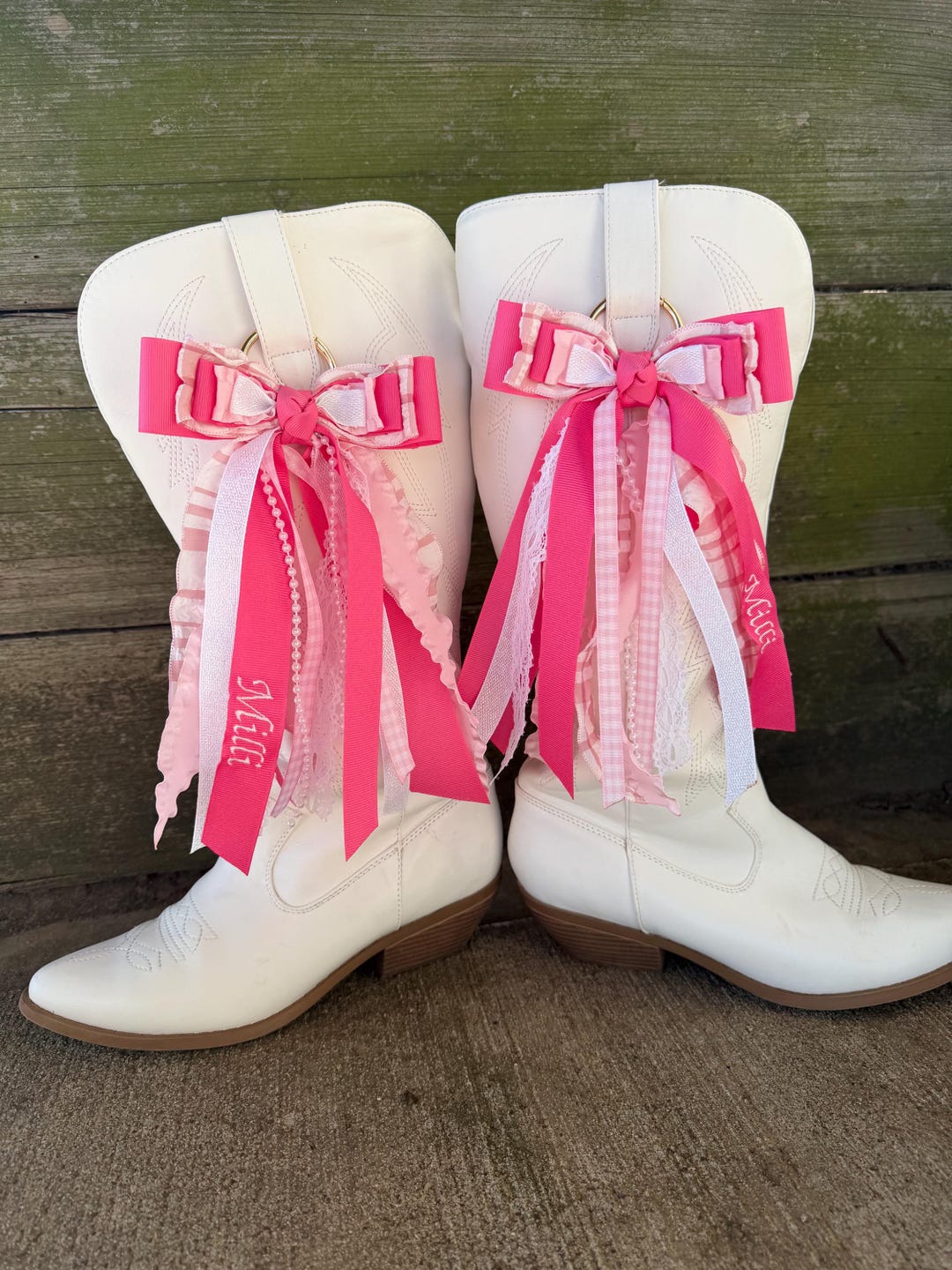 Country Concert Boot Bows, Embroidered Ribbons, Custom Boot Ribbons ...