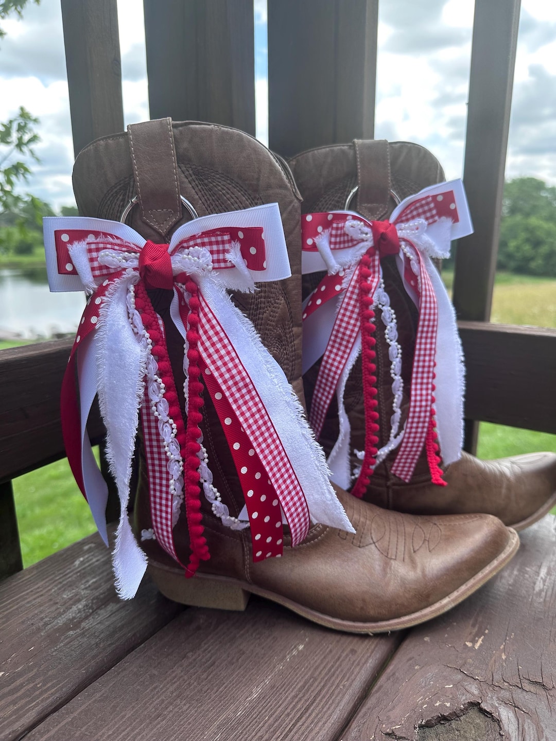 Gameday Boot Bows, Embroidered Ribbons, Custom Boot Ribbons, College ...