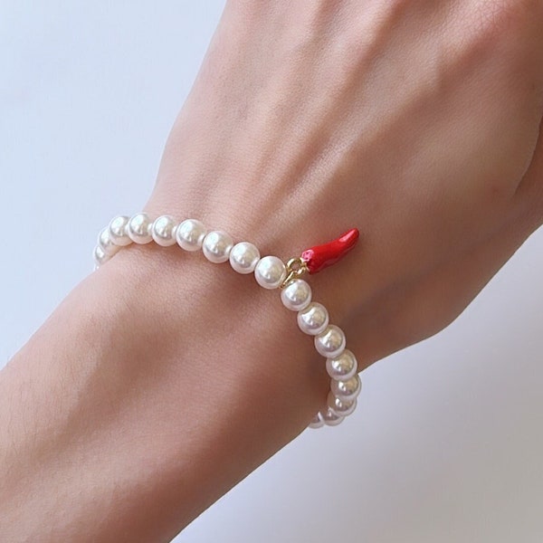 Bracelet en perle de nacre Piment