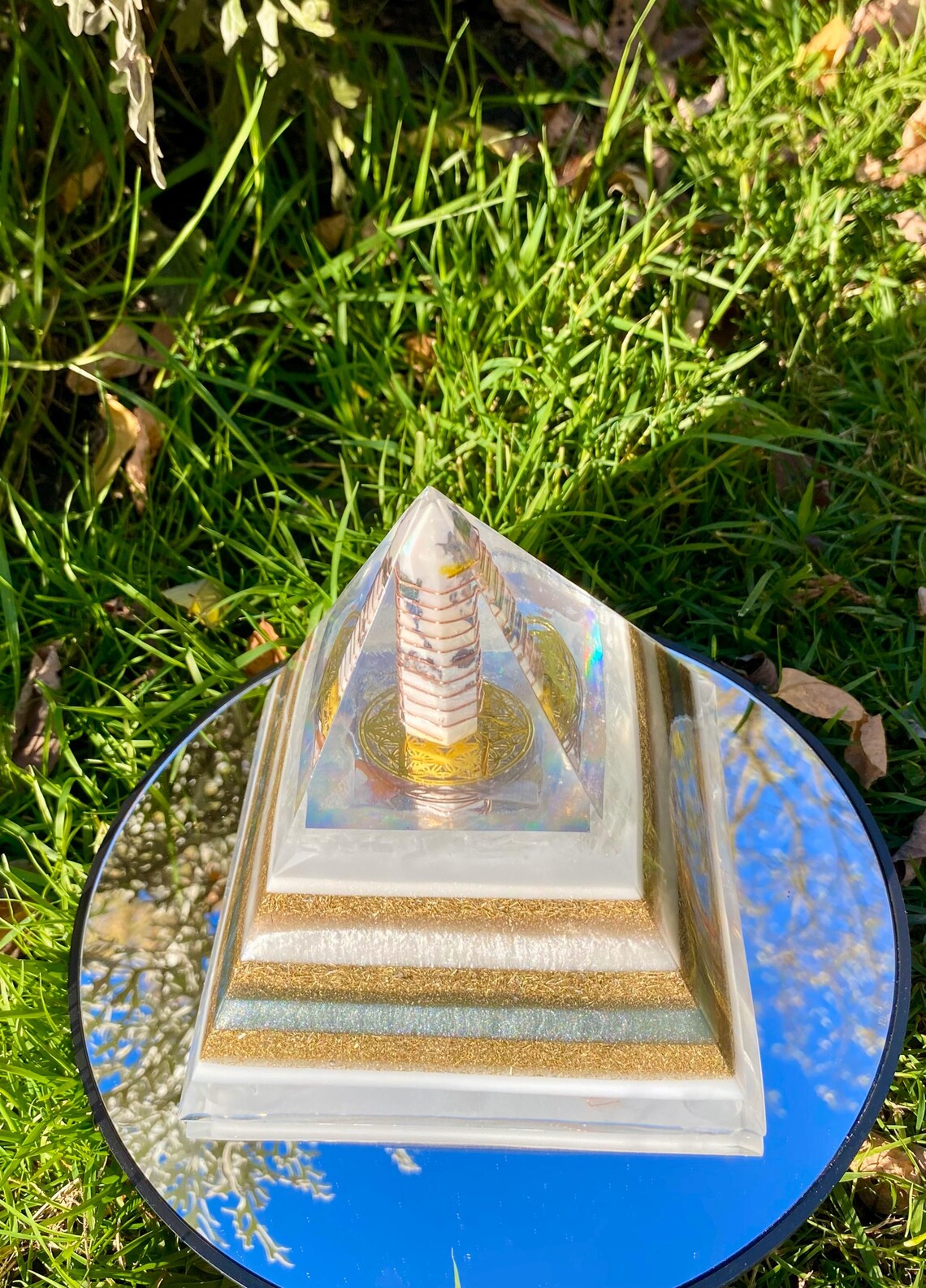 Large Orgonite Pyramids Large Orgonite Pyramid for Energy Harmonizer With Zebra Agate Crystal ...