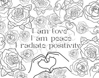 Love - Affirmation Colouring pages