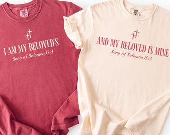 Couple Valentines Day Shirts Comfort Colors Christian Vday Tshirt His And Hers Matching Couples Tees Bible Verse Love Shirt Valentines Gift