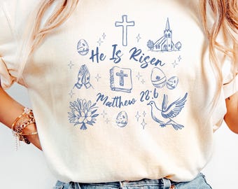 Comfort Colors Doodle Easter Shirt Christian Tshirt For Easter Tee Bible Verse Shirt Easter Doodle Shirt Doodle Shirt for Christians