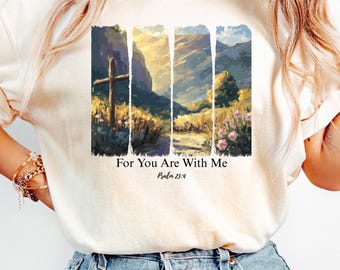 Comfort Colors Christian T-Shirt: Brushstroke Bible Verse Floral Tee