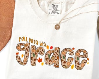 Comfort Colors Christian Shirt Fall By His Grace Shirt Bible Verse Tee Fall Christian TShirt Autumn Faith Based Shirt Gifts For Christians