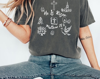Comfort Colors Doodle Easter Shirt Christian Tshirt For Easter Tee Bible Verse Shirt Easter Doodle Shirt Doodle Shirt for Christians