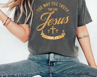 Comfort Colors Christian T-Shirt: Bible Verse Varsity Tee