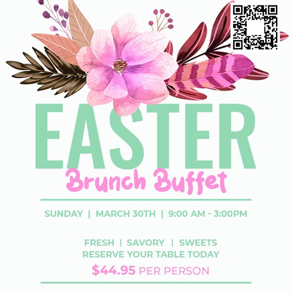 Easter Restaurant table tent flyer design