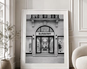Paris Boutique Architecture Print, Black & White Fashion Art (Digital Download)