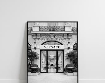 Paris Boutique Architecture Print, Black and White Fashion Decor (Digital Download)