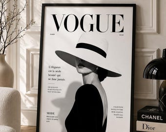 Luxury Black & White Fashion Wall Art | Paris Print | Minimalist Editorial Poster | Modern Glam Decor | Digital Download