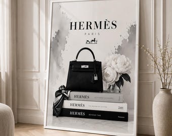 Designer Book Stack purse Print | Luxury Fashion Wall Art (Digital Download)