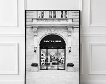 Paris Boutique Black and White Photography Print (Digital Download)