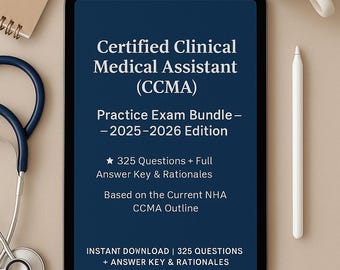 Examen de práctica CCMA: 325 preguntas estilo NHA, 2025-2026 (descarga digital)