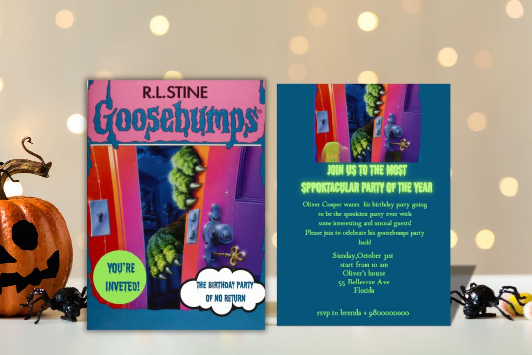 Goosebumps Birthday Invitation, Spooktacular Party Invite,printable ...