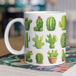 Cactus and Succulent Mug 11oz - Desert Flowers - Cactus - Cacti Mug - Succulent - Gardening - Perfect Gift for