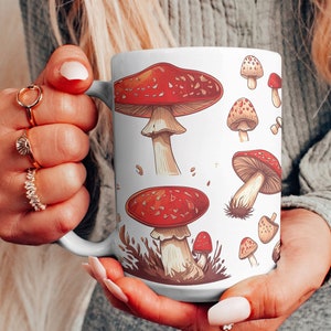 Mushroom Coffee Mug 15oz - Cute Mushroom - Nature Lovers - Magical Mushroom - Ceramic Mushroom Mug - Party Gift - Perfect gift for her