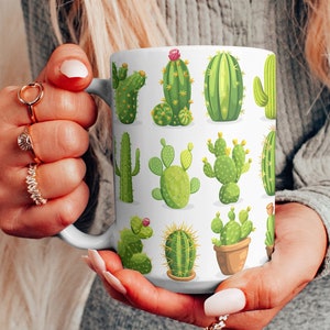 Cactus and Succulent Mug 15oz - Desert Flowers - Cactus - Cacti Mug - Succulent - Gardening - Perfect Gift for Her