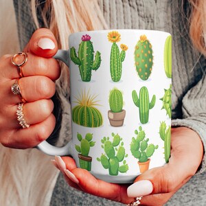 Cactus and Succulent Mug 15oz - Desert Flowers - Cactus - Cacti Mug - Succulent - Gardening - Perfect Gift for Her