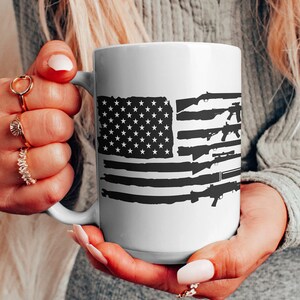 American Flag 2nd Amendment Mug 15oz - 2A - 2nd Amendment - Patriotic Coffee - Memorial Day - Veterans Day - Fourth of July - American Pride