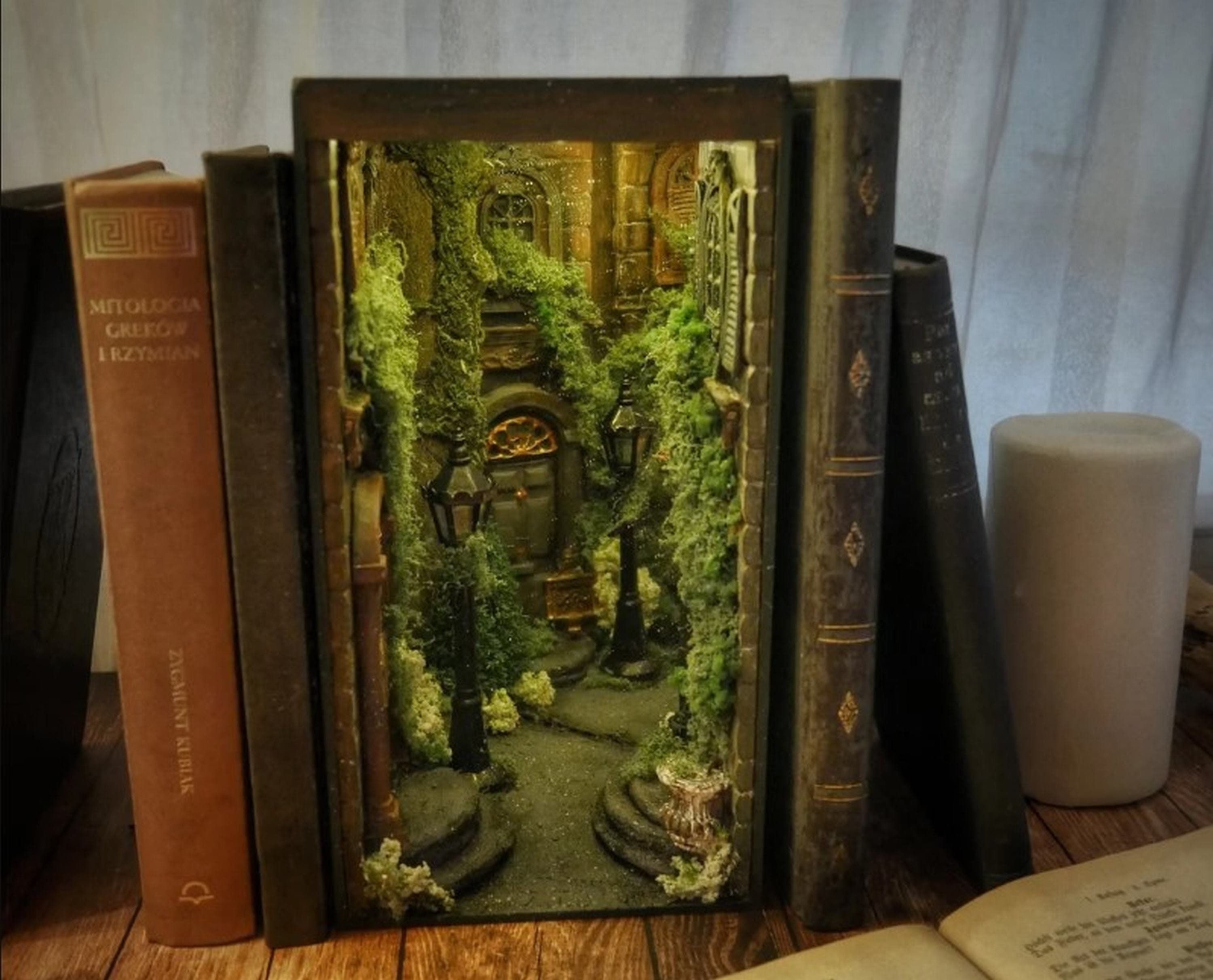 Book Nook/ Diorama Harry Potter mirror Scene Book Nook Kit Book Shelf  Insert 