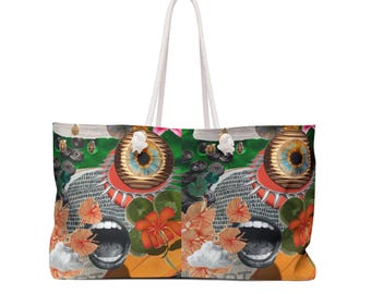Surreal Collage art made by RAFS Weekender Bag