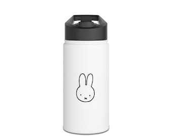 Minimal Miffy/Nijntje Illustration Stainless Steel Water Bottle | Standard Lid