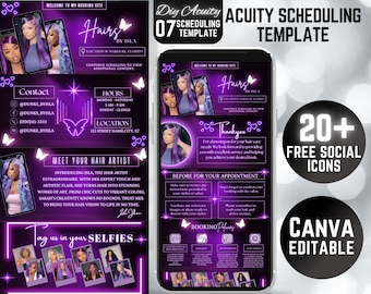 07 DIY Acuity Site - Acuity Scheduling Template Hairstylist - Canva Template - Hair Business Website - Hair Artist - Hair Acuity Template