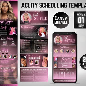 09 Modern Lash Technician Booking Website Template - Canva Template - Lash Business Website - Lash Artist - Lash Technician Acuity Template