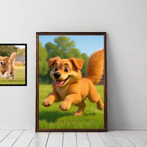 Retrato de mascota de dibujos animados personalizado, retrato de mascota de dibujos animados personalizado, retrato de perro de dibujos animados de gato, arte de pared para amantes de las mascotas, descargas digitales