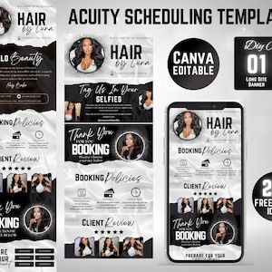 10 DIY Acuity Site - Acuity Scheduling Template Hairstylist - Canva Template - Hair Business Website - Hair Artist - Hair Acuity Template